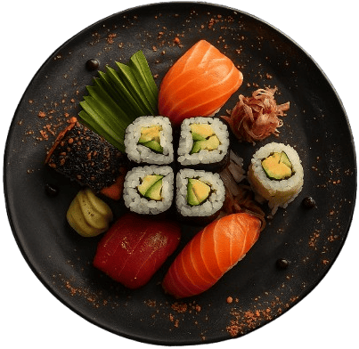 Elegancki zestaw sushi na talerzu